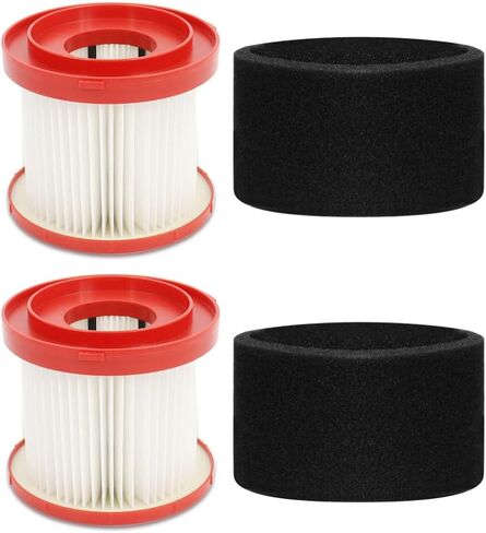 2 حزمة مرشح فراغ لميلووكي 49-90-1900 M18 M12 الوقود + 2 حزمة مرشحات الإسفنج، 49-90-2015 استبدال HEPA، متوافق مع 0880-20 ميلووكي اللاسلكي والمكانس الجافة الرطبة in Kuwait