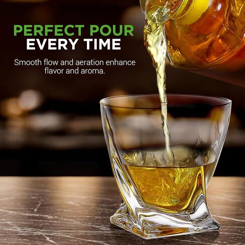 NutriChefKitchen Home Bar Whiskey Decanter,Whiskey Glass Decanter Aerator Set with Four 750ml Whiskey Glasses,Elegant Home Bar,Tabletop Accent Decoration,Separates Sediment Effectively Before Pouring in Saudi Arabia