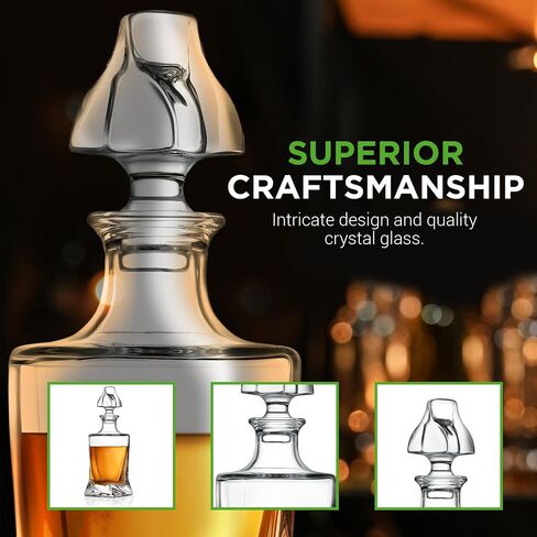 NutriChefKitchen Home Bar Whiskey Decanter,Whiskey Glass Decanter Aerator Set with Four 750ml Whiskey Glasses,Elegant Home Bar,Tabletop Accent Decoration,Separates Sediment Effectively Before Pouring in Saudi Arabia