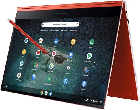 SAMSUNG 13.3" Galaxy Chromebook Laptop Computer w/ 256GB Storage, 8GB RAM, 4K AMOLED Touchscreen Display, HD Intel Core I-5 Processor, Ultra Slim, US Warranty, Fiesta Red in Saudi Arabia