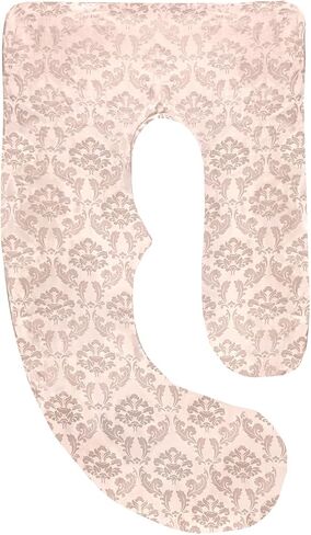 Pregnancy Pillow Cover, Maternity Pillow Cover, J Shaped Full Body Pillow Case Fits Most 55/57 Inch Pregnant Pillow, Comfortable and Machine Washable, Rose Gold (Cover Only) in Saudi Arabia
