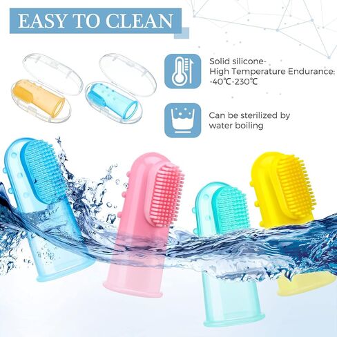 Zopeal 16 Sets Baby Toothbrush Finger Toothbrush for Toddler Kids Finger Toothbrush Silicone Baby Toothbrush Soft Baby Finger Toothbrush for Infant Toddler Training Teething Oral Cleaning Massaging in Saudi Arabia