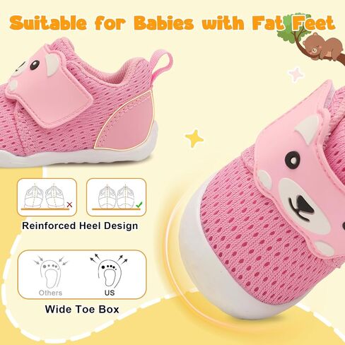 أحذية مشي للأطفال من FEETCITY، أحذية واسعة للأطفال للأولاد والبنات، أحذية رياضية للرضع، أحذية قابلة للتنفس للأطفال الصغار، أحذية حافية القدم سهلة الارتداء in Kuwait