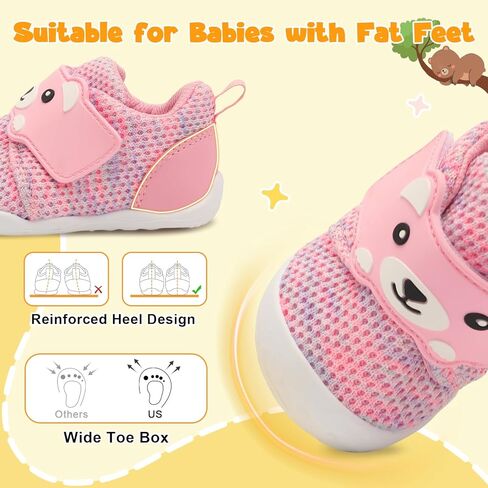 FEETCITY Baby Walking Shoes Wide Baby Shoes Boys Girls Infant Sneakers Crib Shoes Breathable Toddler Barefoot Shoes Slip On Shoes in Kuwait