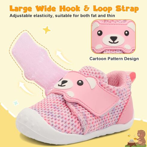 FEETCITY Baby Walking Shoes Wide Baby Shoes Boys Girls Infant Sneakers Crib Shoes Breathable Toddler Barefoot Shoes Slip On Shoes in Kuwait