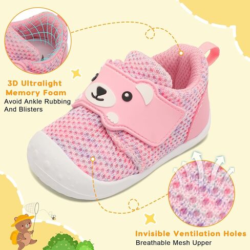 FEETCITY Baby Walking Shoes Wide Baby Shoes Boys Girls Infant Sneakers Crib Shoes Breathable Toddler Barefoot Shoes Slip On Shoes in Kuwait