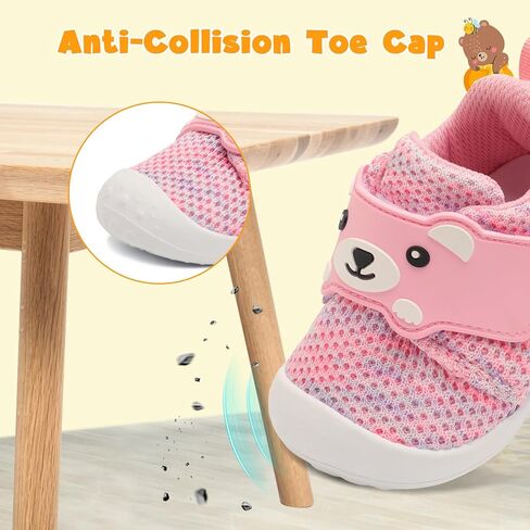 FEETCITY Baby Walking Shoes Wide Baby Shoes Boys Girls Infant Sneakers Crib Shoes Breathable Toddler Barefoot Shoes Slip On Shoes in Kuwait