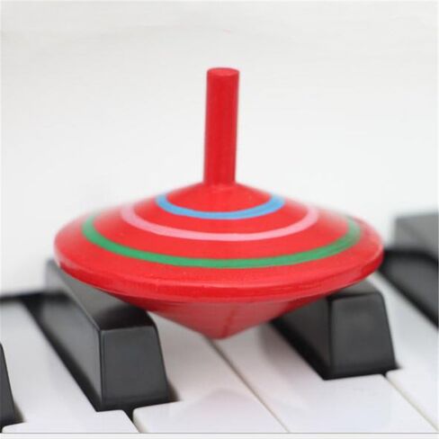 6 Pcs Set of Handmade Painted Wood Spinning Tops, Wooden Toys Educational Toys Kindergarten Toys Standard Tops in Saudi Arabia