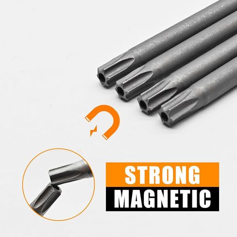 TT27 Torx Screwdriver Bit with Hole, 10pcs Magnetic Torx Head Screwdriver Bits, Length 75mm, Silver in Saudi Arabia