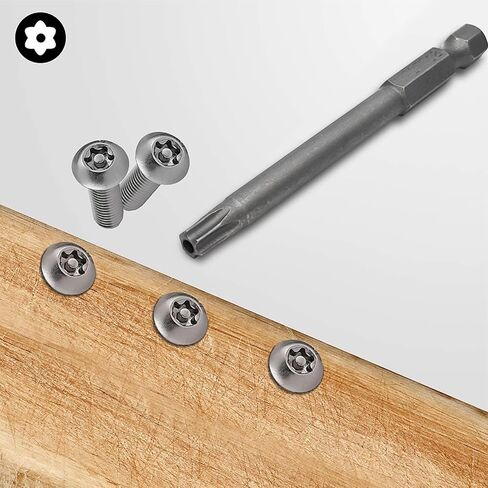 TT27 Torx Screwdriver Bit with Hole, 10pcs Magnetic Torx Head Screwdriver Bits, Length 75mm, Silver in Saudi Arabia