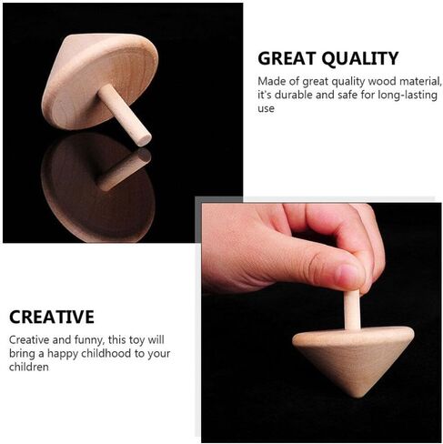 Totority Wooden Gyro, Wooden Top Bulk 36Pcs Handmade Wood Tops Gyro Painting Gyro DIY Rotated Gyro Playthings in Saudi Arabia