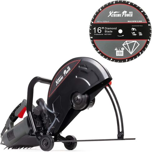 XtremepowerUS 2600W Electric Cutter Circular Saw Concrete Saw 14" Disc Angle Cutter Wet/Dry Circular Blade w/Guide Roller in Kuwait