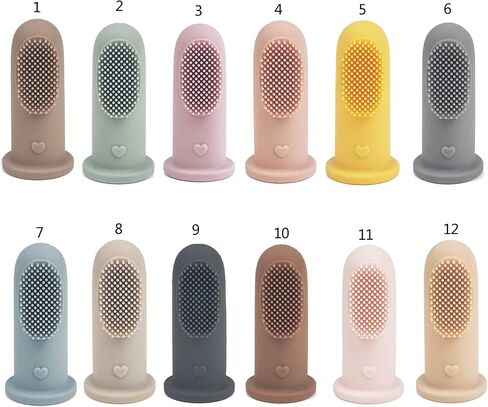 Infant Rubber Brush Kid Care Toothbrush for 0-2 Years Toddlers Teeth Silicone Finger Toothbrush Baby Finger Toothbrush Silicone Children Teeth Clean Massage Soft in Saudi Arabia