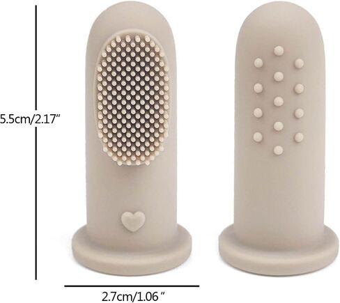 Infant Rubber Brush Kid Care Toothbrush for 0-2 Years Toddlers Teeth Silicone Finger Toothbrush Baby Finger Toothbrush Silicone Children Teeth Clean Massage Soft in Saudi Arabia