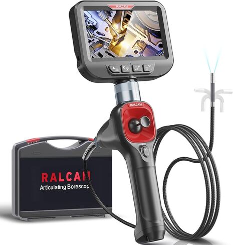 Articulating Borescope 360° Joystick, Ralcam 6.2mm 4 Ways Automotive Endoscope Inspection Camera with 6 LED Lights with 6.6FT Cable in Saudi Arabia