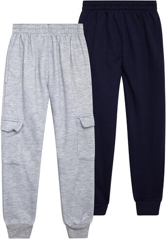 Little Boys’ Sweatpants - 2 Pack Active Fleece Cargo and Basic Jogger Pants for Toddlers and Little Boys (2T-7) in Kuwait