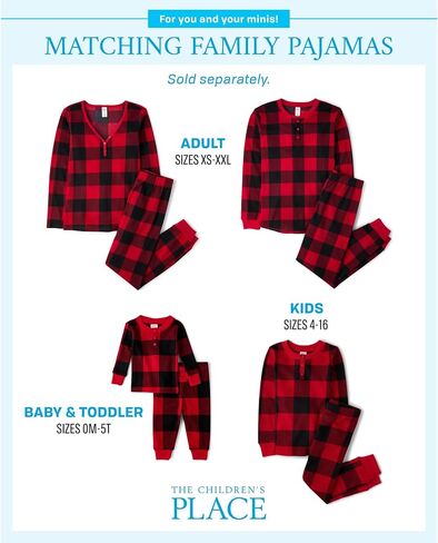 The Children's Place Baby Family Matching, Plaid Thermal Pajamas Sets in Saudi Arabia