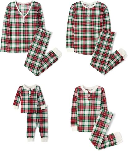 The Children's Place Baby Family Matching, Plaid Thermal Pajamas Sets in Saudi Arabia