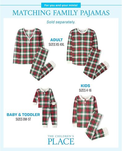 The Children's Place Baby Family Matching, Plaid Thermal Pajamas Sets in Saudi Arabia