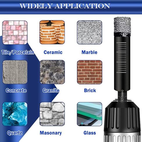 10pc 5/16"Diamond Drill Bit,8mm Masonry Drill Bits Set for Porcelain Tile Ceramic Stone Granite Marble Hex Shank Diamond Hole Saw Drill Bit (Blue) … in Kuwait