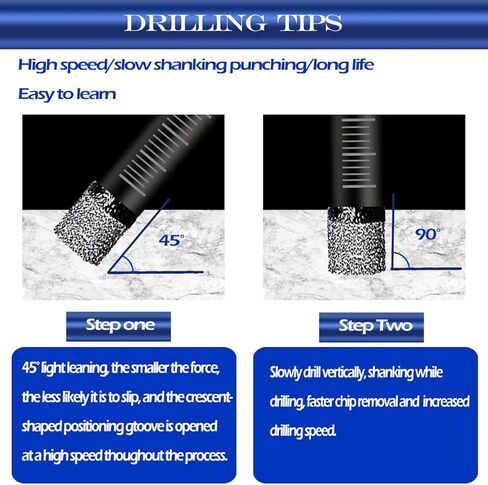 10pc 5/16"Diamond Drill Bit,8mm Masonry Drill Bits Set for Porcelain Tile Ceramic Stone Granite Marble Hex Shank Diamond Hole Saw Drill Bit (Blue) … in Kuwait
