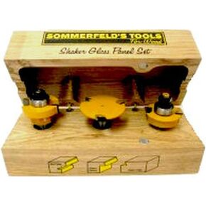 Sommerfeld's 3 Piece Shaker Glass Panel Door Set 1/2-Inch Shank For Securing Glass to Cabinet Doors
