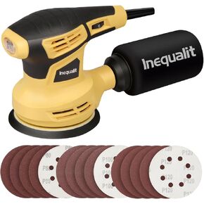 2.4Amp 5 Inch Orbital Sander, 6000-13000OPM Random Orbital Sander with 6 Variable Speed, 15Pcs Sandpapers and Dust Collector Included, Fit for Sanding and Polishing