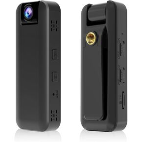 VSTARCAM 1296P Mini Body Camera Video Recorder, Wearable Hidden Camera, 180°Lens Rotatable with IR Night Vision, Battery Powered Camera for Sport, Pet, Home Office, Security