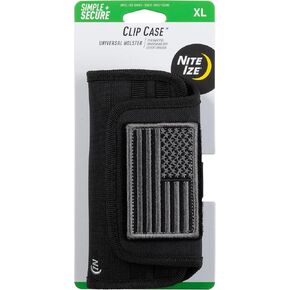 Nite Ize, Inc. CCSXLUS-01-R3 Nite IZE Case Horizontal Universal, Smartphone Belt Holder with Rugged Clip, XL, USA Patch Phone Holster