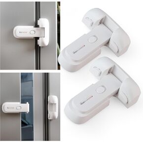Baby Fridge Lock for Toddlers - 2Pcs Refrigerator Lock for Kids to Securely Childproof Your Freezer Doors, Easy Installation Refrigerator Latch to Keep Freezer Door Shut for Child Safety