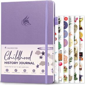 Clever Fox Childhood Memory Journal – Baby, Child & School Memories Photo Book – New Expecting Mom Baby Shower Gifts for Boy & Girl (Aquamarine)