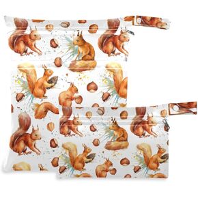 visesunny Cute Cartoon Cat 2Pcs Wet Bag with Zippered Pockets Washable Reusable Roomy Diaper Bag for Travel,Beach,Daycare,Stroller,Diapers,Dirty Gym Clothes,Wet Swimsuits,Toiletries in Kuwait