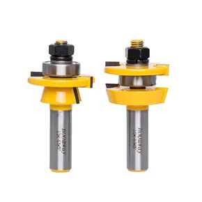 Shaker Style Rail and Stile Router Bits Set, for Cabinet Door, 1/2 Inch Shank, 3/8 Inch Cutting Depth, Up to 7/8 Inch Stock, Professional Carbide Milling Cutters for Woodworking