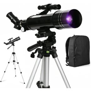 Telescope with 6mm and 25mm Kellner Eyepieces, F40070M Astronomical Reflector Telescope with Height-Adjustable Aluminum Tripod and Backpack, Can See Craters on The Surface of The Moon