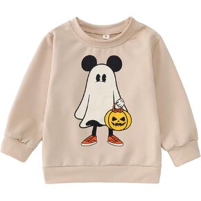 Halloween Sweatshirts for Toddler Baby Boys Cute Ghost Pumpkin Shirts Crew Neck Tops Long Sleeve Clothes