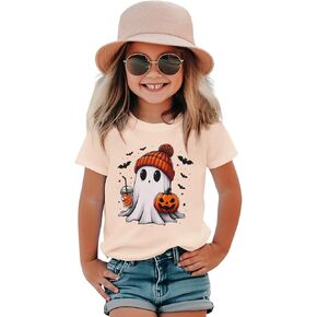 Toddler Halloween Shirt Baby Boy Girl Cute Ghost Tshirt Pumpkin Short Sleeve Tee Top Kids Spooky Season Fall Outfit