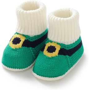 Hadetoto Baby Christmas Booties Newborn Girl Boy Cozy Sock Shoes Infant Toddler Warm Knit Booties