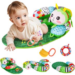 Baby Toys 0-6 Months 3-in-1 Caterpillar Baby Playmat &Tummy Time Playmat for Infants Newborns Sensory Developmental Toys Newborns Baby Birthday Gifts for Baby Boys and Girls