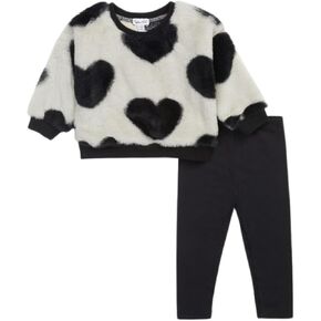 Splendid baby-girls Faux Fur Hearts Sweater SetSweater Set