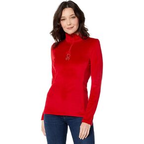 Spyder Women’s Shimmer Bug Zip T-Neck – Ladies Pullover Long Sleeve Active Shirt