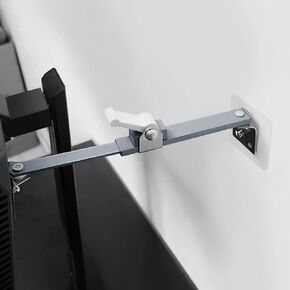 No-Drill TV Anchors, Baby and Pet Proofing, Adjustable Stainless Steel Anti-Tip Rods, Prevents Tipping for LCD/Flat Screen TVs, 6.3'' to 8.7'' (Black, 2 Pack)