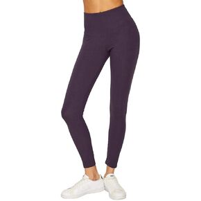 Yummie Women's Rachel Full Length Cotton Stretch Shapewear Legging, Purple Velvet, Medium