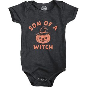 Son of A Witch Baby Bodysuit Funny Halloween Jack-o-Lantern Infant Jumper