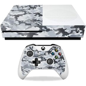 MightySkins Glossy Glitter Skin for Microsoft Xbox One S - Gray Camouflage | Protective, Durable High-Gloss Glitter Finish | Easy to Apply, Remove, and Change Styles | Made in The USA