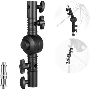 NEEWER Heavy Duty Camera Flash Bracket Mount with Umbrella Softbox Holder, 270° Swivel Adjustable Metal Light Stand Adapter with 1/4" to 3/8" Thread for Speedlite LED Light Reflector Tripod, UA039