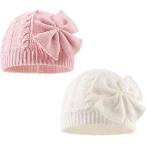 Zsedrut Baby Girls Knit Hats Toddler Infant Beanie Caps Bow Winter Hat for Girls in Saudi Arabia