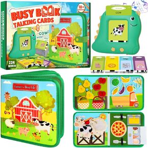 Quanquer Farm Busy Board for Toddlers 1-3 - Montessori Busy Book for Boy Girl Birthday Gift - Learning Educational Sensory Toys for Boys Girls - Airplane Car Toddler Travel Toys