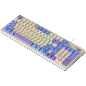 L98 Wireless Membrane Keyboard Tri-Mode Connectivity RGB Keyboard for MAC/Win, Rotary Knob+Screen Gasket Mounted Sa Profile Keycaps, 98 Keys Software Programmable Gaming Keyboard (Sea Salt)