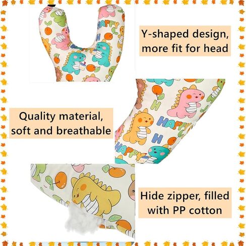 SIQITECHNO Car Travel Pillow for Kids Adults Soft Neck Pillow for Long Journey&Road Trip Washable Breathable Head and Body Support Pillow Car Seat Belt Pillow Car Aircraft (Deer&Bear + Headrest) in Saudi Arabia