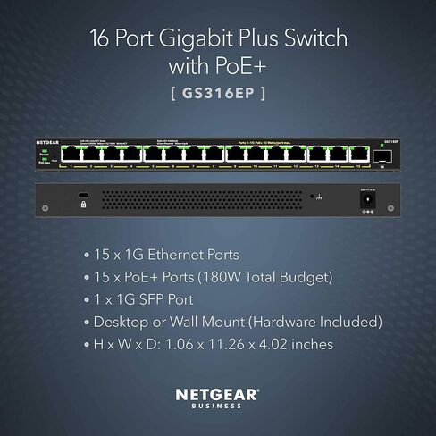 NETGEAR 8-Port Ultra60 PoE Multi-Gigabit Ethernet Plus Switch (MS108EUP) - Managed, with 4 x PoE++ and 4 x PoE+ @ 230W, Desktop or Wall Mount, and Limited Lifetime Protection in Saudi Arabia